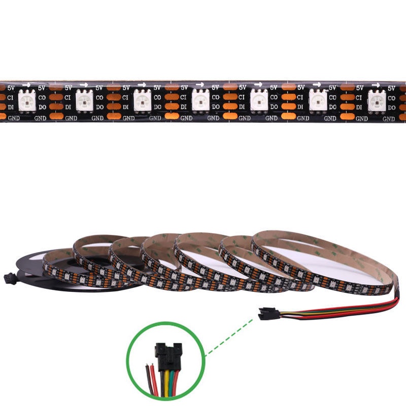 DC5V APA107/HD107S 60LEDs/m Individually Addressable Dream Color RGB LED Strip - The Fastest IC with High Bright LED Chips - 16.4Ft/Roll DC5V APA107/HD107S 60LEDs/m Individually Addressable Dream Color RGB LED Strip - The Fastest IC with High Bright LED Chips - 16.4Ft/Roll